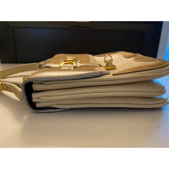 VTG Mini Top Handle Spanish Leather Bag Purse Tote Metal Hardware Made in Spain - Picture 6 of 16